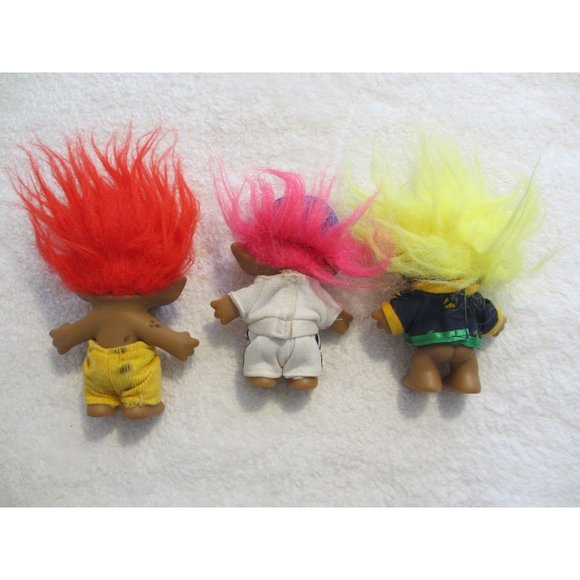 LOT OF 3 PARTIALLY DRESSED TROLL DOLLS BY ACE NOVELTY COMPANY - Picture 2 of 12